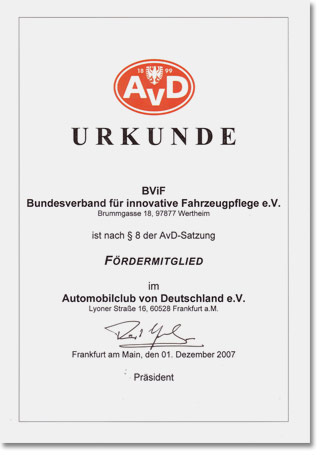 Urkunde AVD